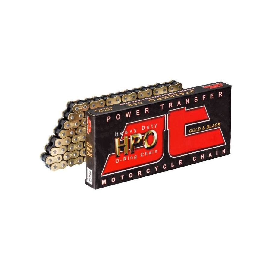 Transmission - Chaine - JT- GB4 HPO - 428-110 maillons - Noir/Or - Ouverte