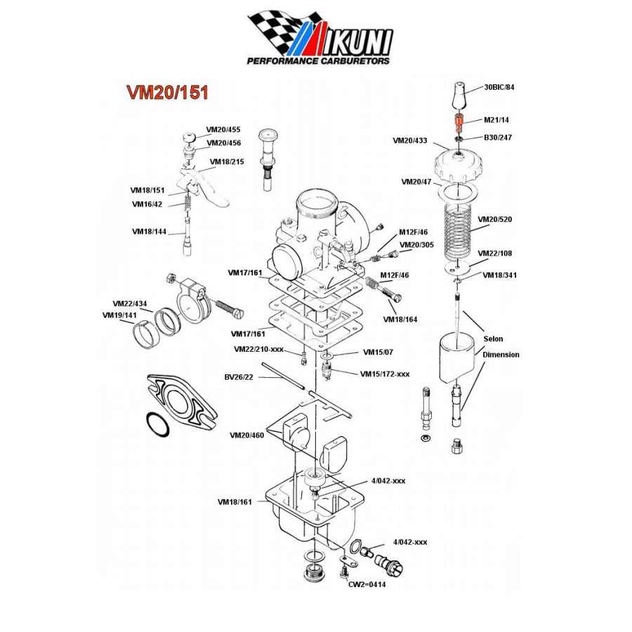 M21/14 - Carburateur - Tendeur - Regleur de cable - M6 x0.70