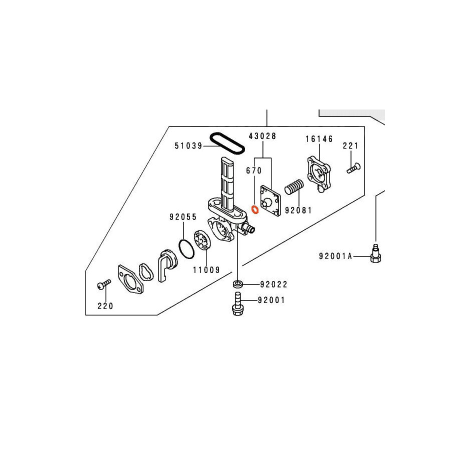 Robinet essence - joint - ø 4mm - 670B1-504