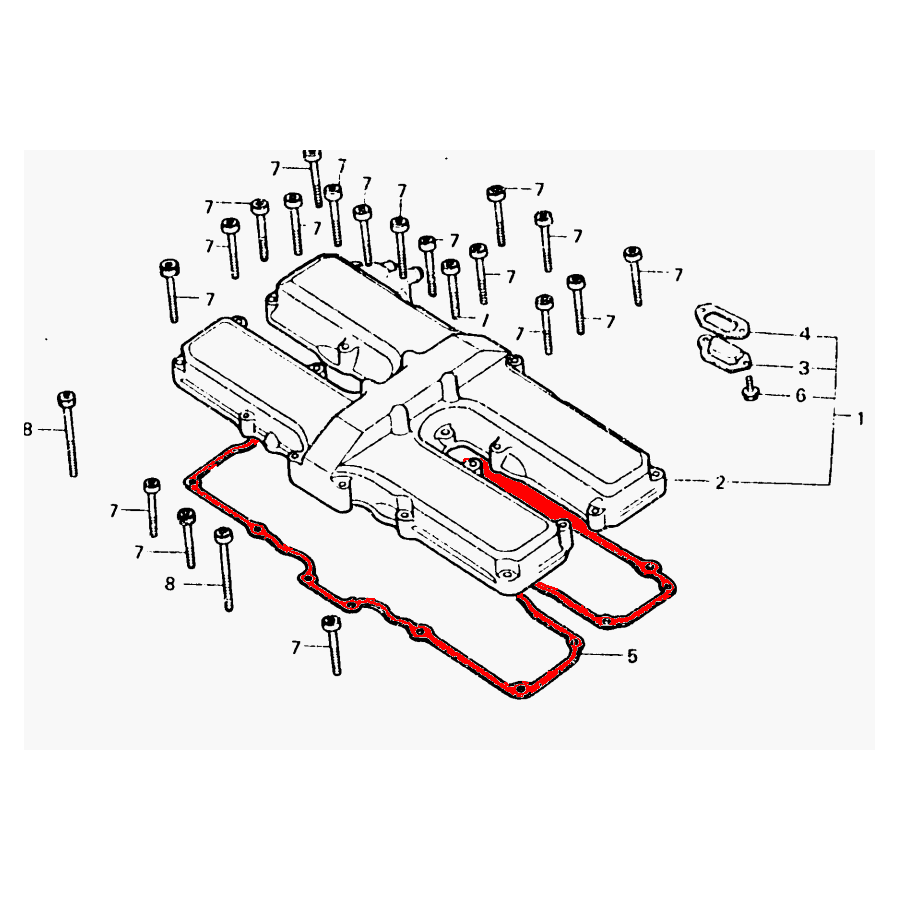 Moteur - Couvercle culasse - cache culbuteur - Joint - CBX650/CB650SC 