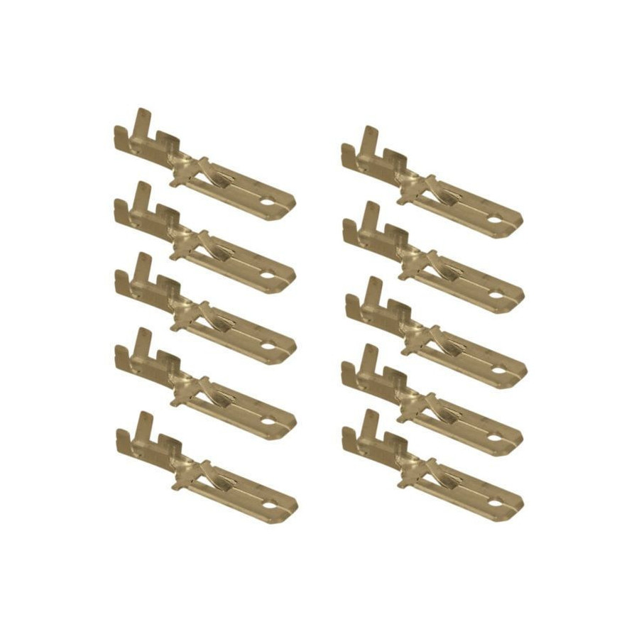 Cosse - Male a sertir - pour connecteur - (x10) - plate 6 mm - (250 Series) - 6.3mm