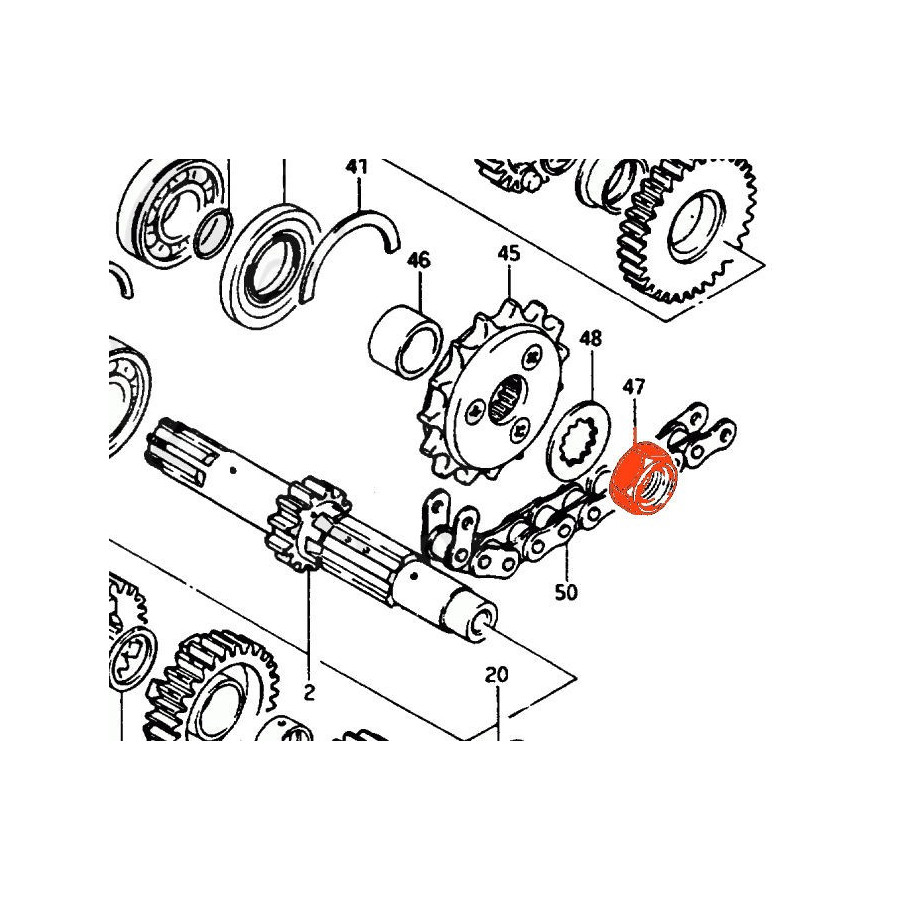 Transmission - Ecrou de Pignon sortie boite - 09159-20004 - M20 x1.5