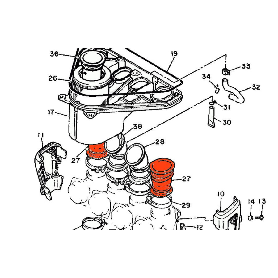 Manchon de boite a air N°1 ou N° 4  - 1UF-14453-00 - FZX 750
