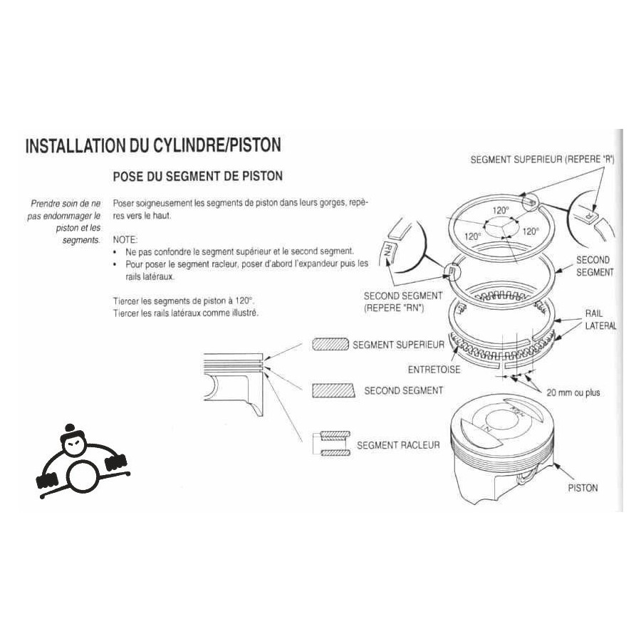 Moteur - jeu 5 Segments - (x1) - CB350K  - (+0.25)