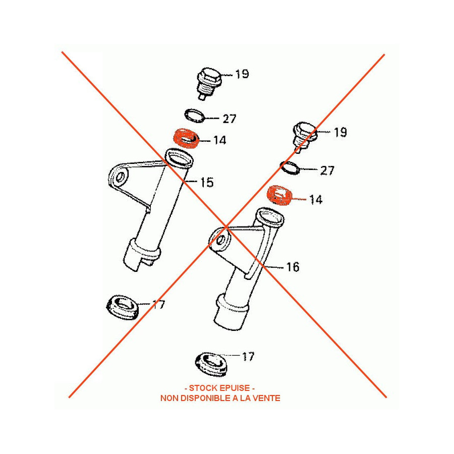 Fourche - caoutchouc, Silent-bloc - superieur CB400T