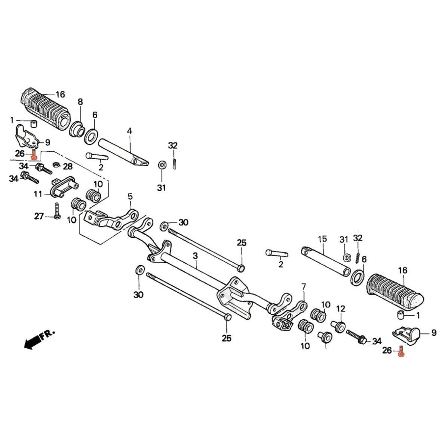 Cale pied - Vis - CHC - M6 x16mm - (x1) - 