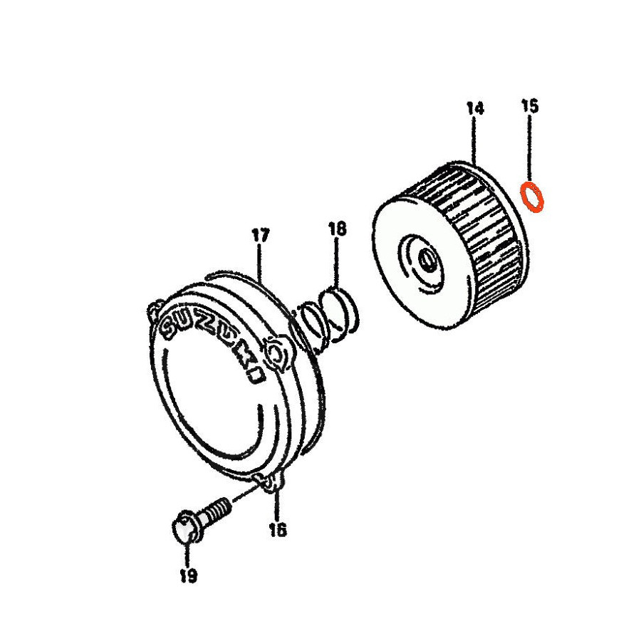 Filtre a huile - Joint - ø 15.80 x2.40 - 09280-16005 