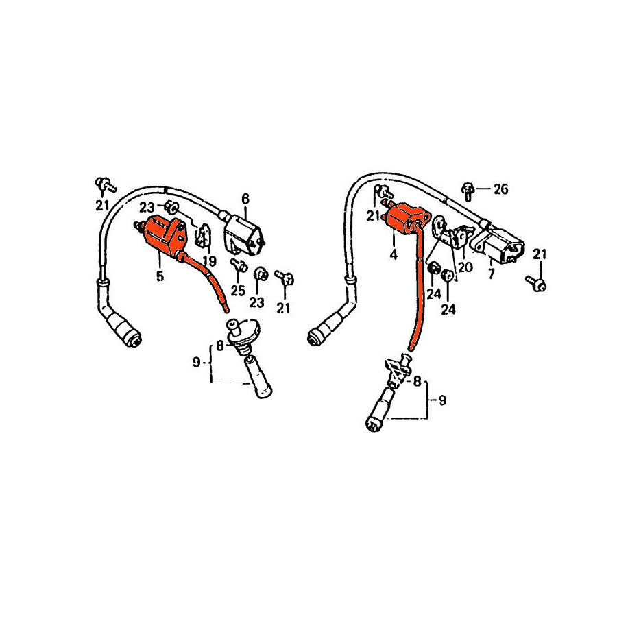 Allumage - Bobine (x1) - XL600V - 1987-1990