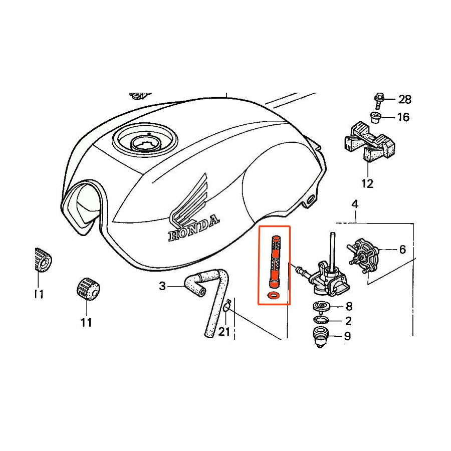 Robinet essence - Filtre - CB750FII - Sevenfifty