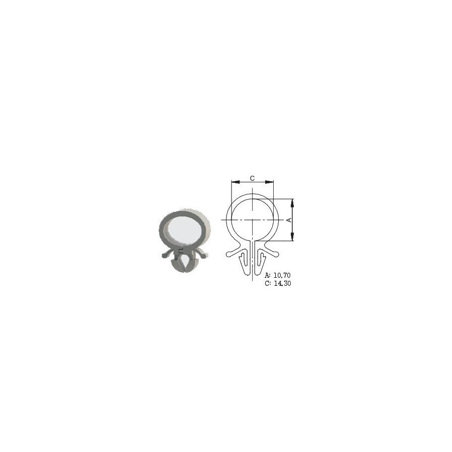 Collier a clipser, ø 6mm - passage de cable, faisceau