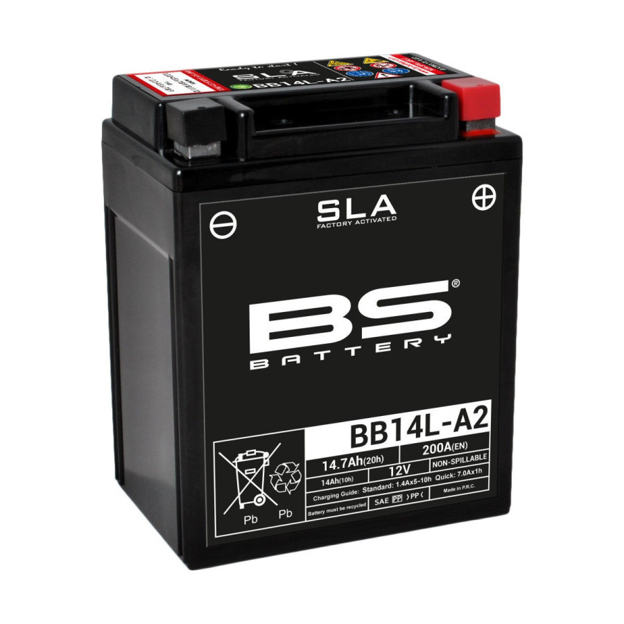 Batterie - 12v - GEL - BS - BB14L-A2 - (YB14L-A2 / YB14L-B2) - 134x89x160mm