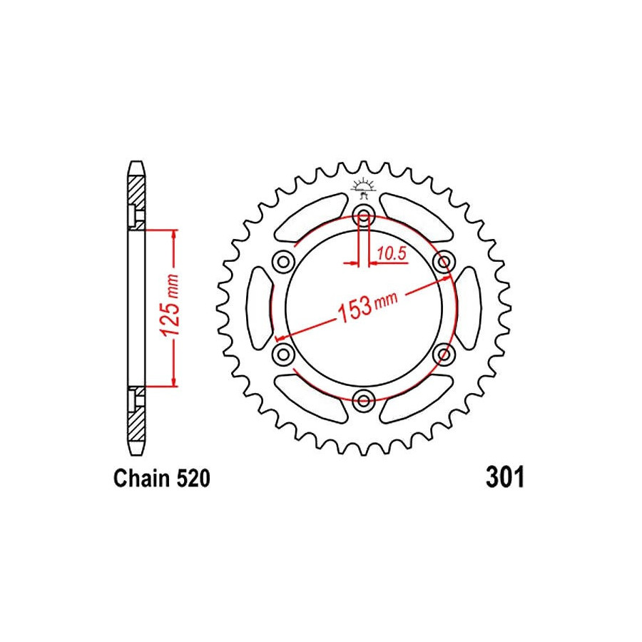 Transmission - Couronne - JTR 301 - 520 - 40 dents