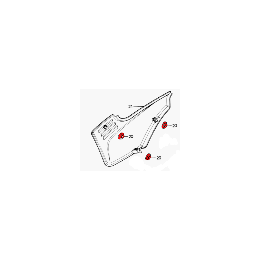 Cache Lateral - Joint caoutchouc de fixation - Silent-bloc - (x1) - CB... CX.. GL.. (24mm)