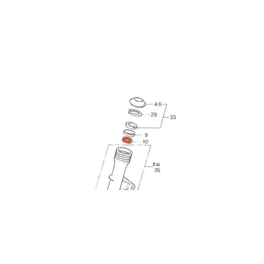 Fourche - Bague de glissement (x1) - Superieure - ø 37.00x41.00x12.00 mm