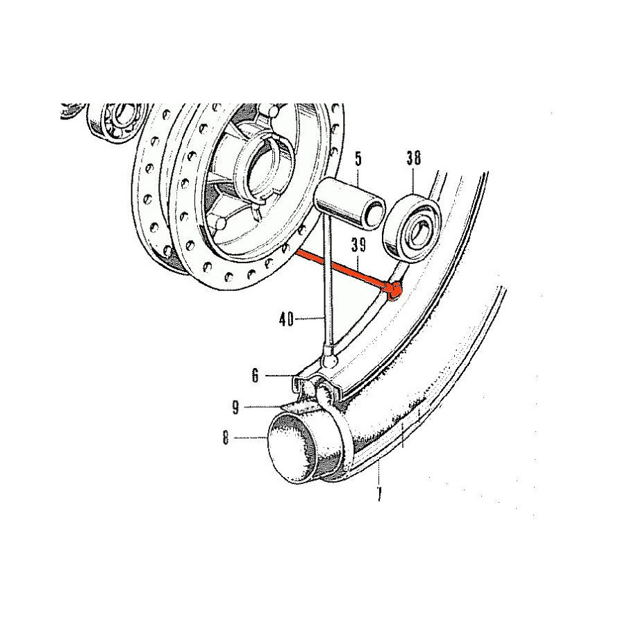 Roue Avant - Rayon Droit - 9 x158 - CB125K5