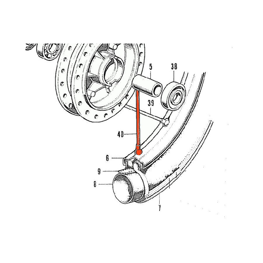 Roue Avant - Rayon Gauche - 9 x157.5 - CB125K5