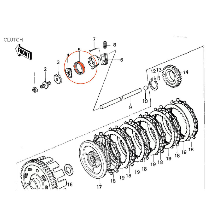 Moteur - joint a levre, joint spi - Tige Embrayage - KZ400 B/G/H - 92049-1003