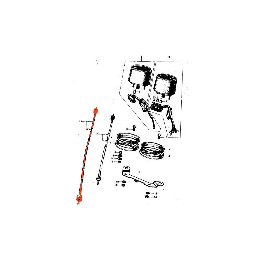Cable - Compteur - Lg 94cm - Gris - CB450K0-K4 - CL450 - CB750