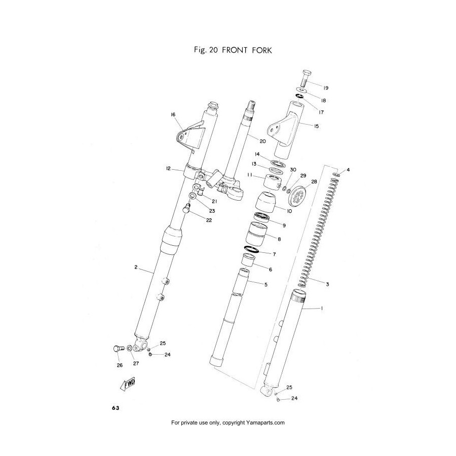 Liste de pieces - Parts List - RD125 - AS3 - Edition Papier - 1973 + additif europe