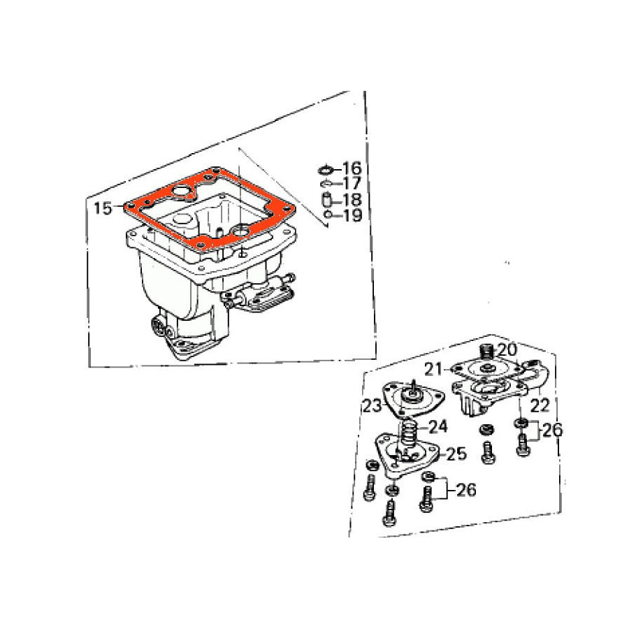 Carburateur - Joint de cuve cartonné, pour Carburateur avec pompe accelerateur. - 11009-1562