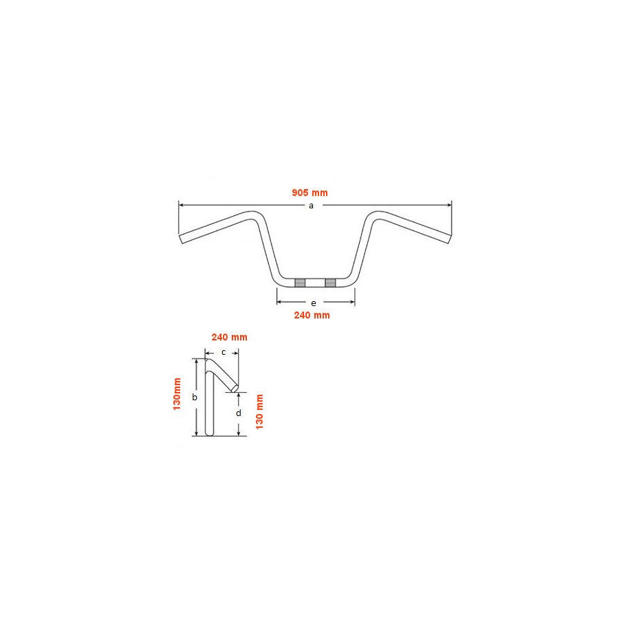 Guidon ø22mm - CA125 - ... - CX500 - ... ZR550 - ..... - SR500 - .... - XV535