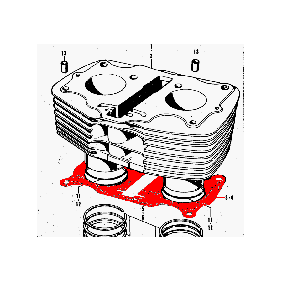 Moteur - Joint d'embase - CB250G, CJ250, CB250K