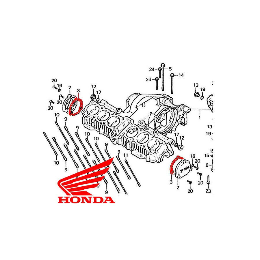 Carter Vilebrequin - joint de couvercle - (x1) - CBX1000 - origine Honda