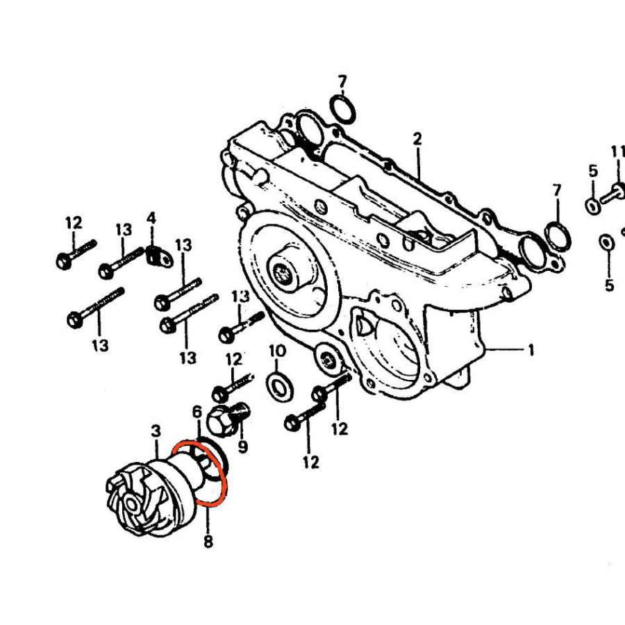 Pompe a eau - Joint torique ø 56.00 x2.40 - 91356-706-000, GL1000, GL1100, GL1200