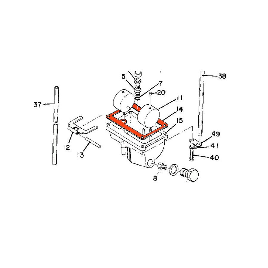 Carburateur - Joint de cuve - 168-14184-00 - 500-14184-00 -  DT1 - DTMX 250 - RDX250 - TDR250