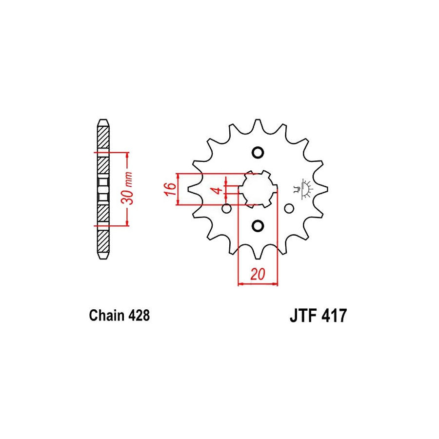 Transmission - Pignon - JTF-417 - 15 dents