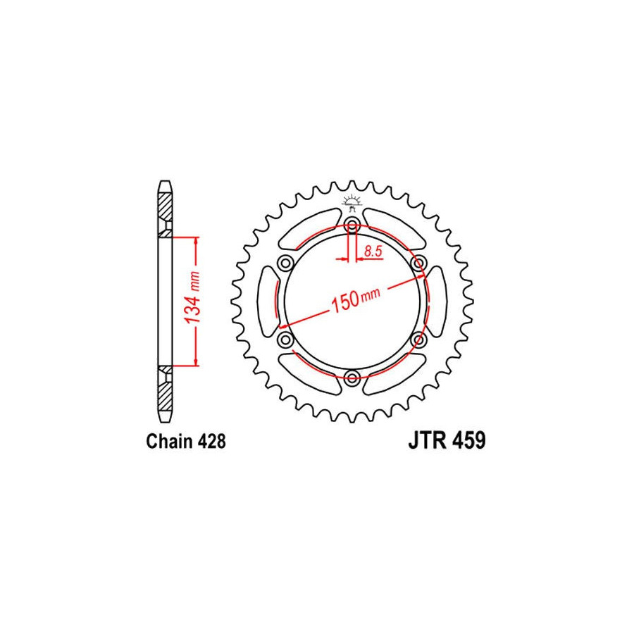 Transmission - Couronne - JTR459 - 52 dents - KDX125 - KMX125