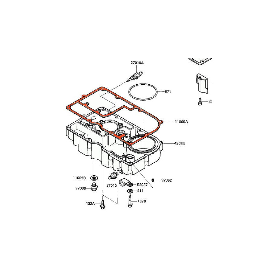 Moteur - joint de carter inferieur - 11009-1981 - GPZ900 - ......- GTR1000