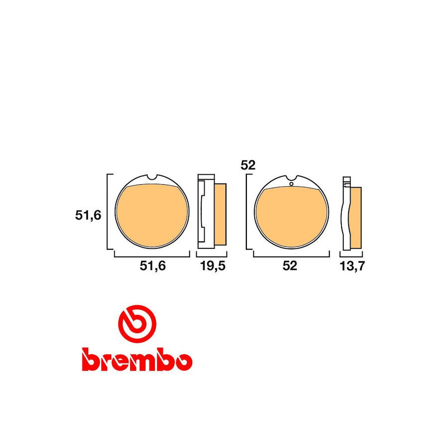 Frein - Jeu de Plaquettes - Brembo - 07HO0130 - CB250 - CB350 - CB360 - CB400 - CB500 - CB550