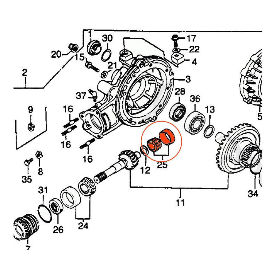 Bras oscillant - Cardan - Roulement (x1) - GL500 - GL1100 - GL1200