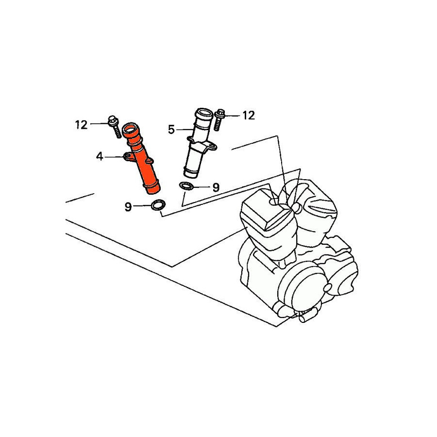 Circuit d'eau - Raccord - Avant - 19511-MBA-000 -VT750C (RC44)
