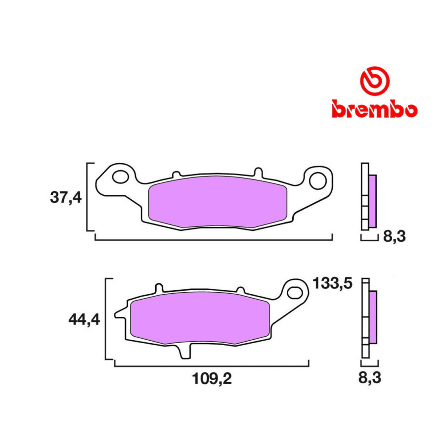 Frein - Jeu de Plaquettes - Droite - BREMBO - Race - 07KA18SR