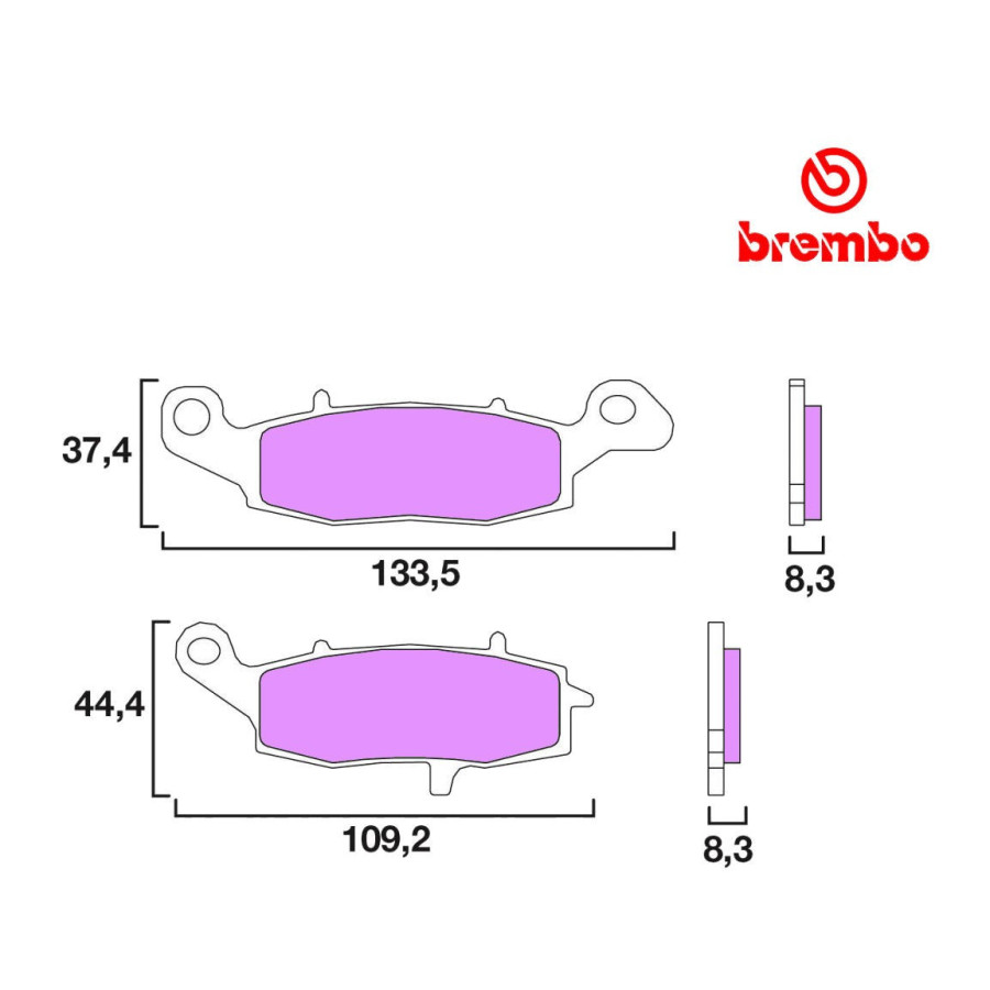 Frein - Jeu de Plaquettes - Gauche - BREMBO - Race - 07KA19SR