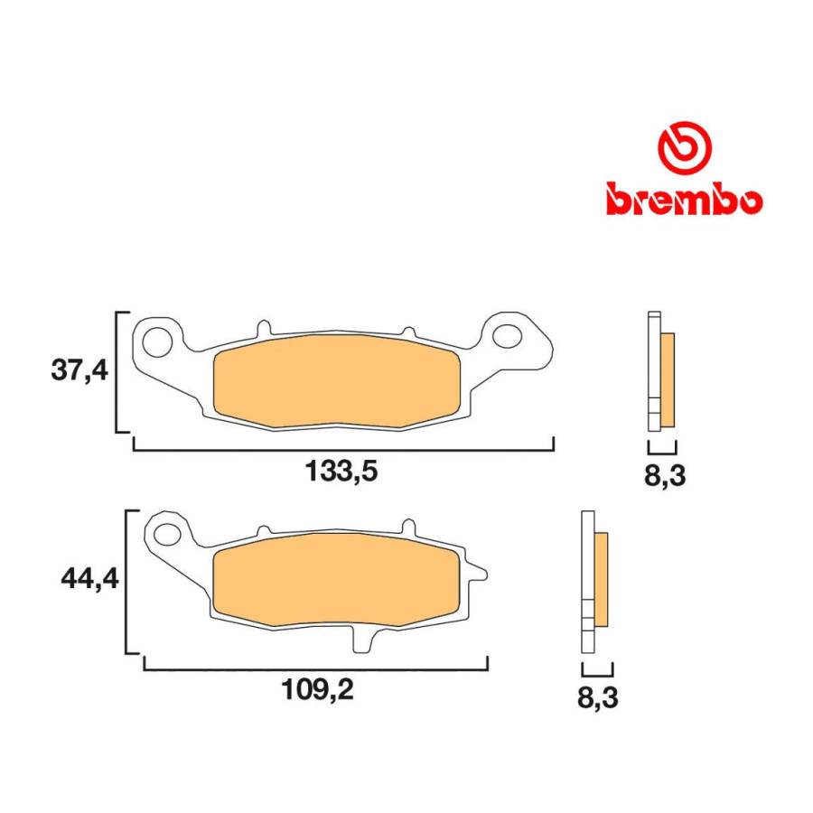 Frein - Jeu de Plaquettes - Gauche - BREMBO - Race - 07KA19SA