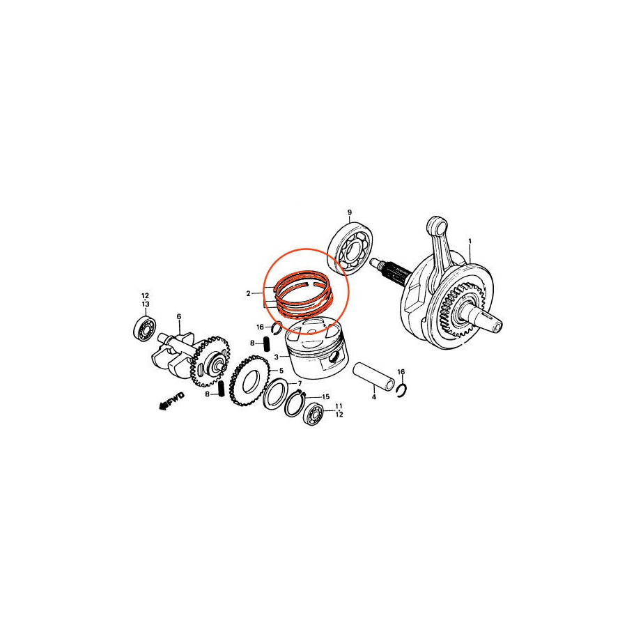 Moteur - Segment - (0.00) - ø 75.00 - XL250R
