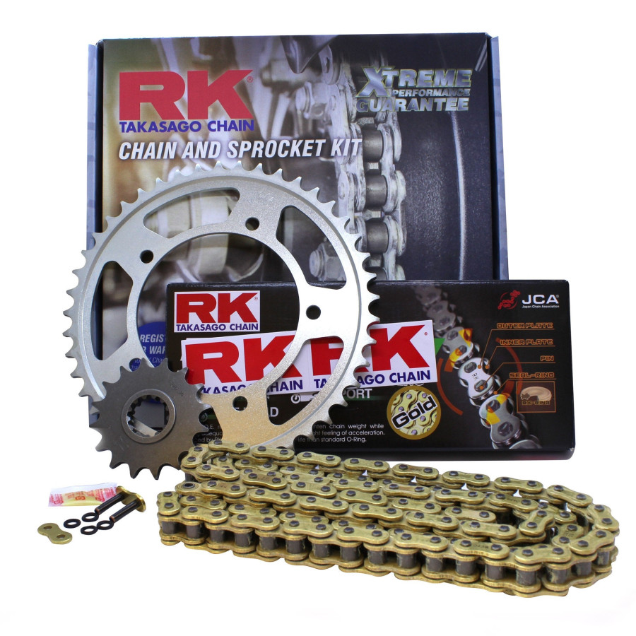 Transmission - Kit chaine - RK - XRE - 530-106-16-38 - Noir/Or - KZ750 Twin