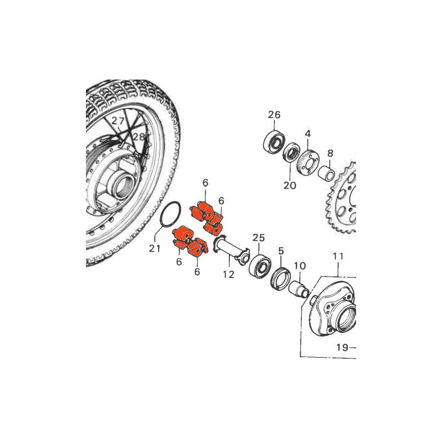 Transmission - Couronne - Silent bloc - amortisseur de couple - (x4) - 41241-300-050 - CB750 K,  Four