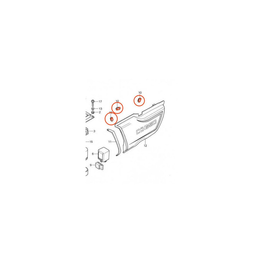 Cache Lateral - Joint caoutchouc de fixation - Silent-bloc - (x1) - CB... CX.. GL..