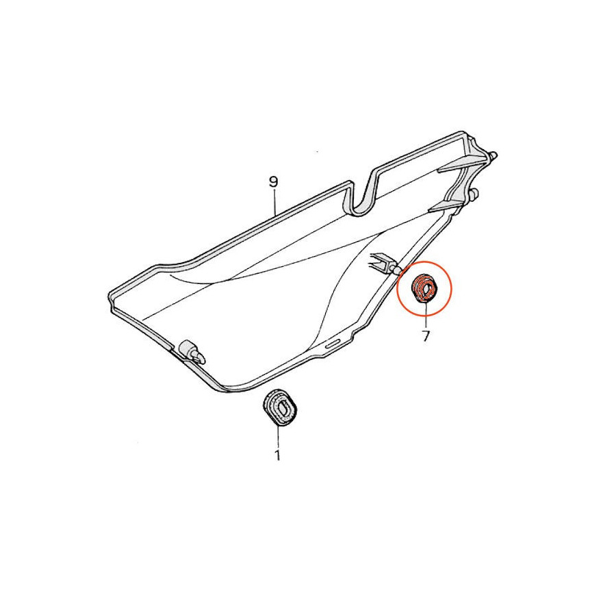 Cache Lateral - Joint caoutchouc de fixation - Silent-bloc - (x1) - CB... CX.. GL..