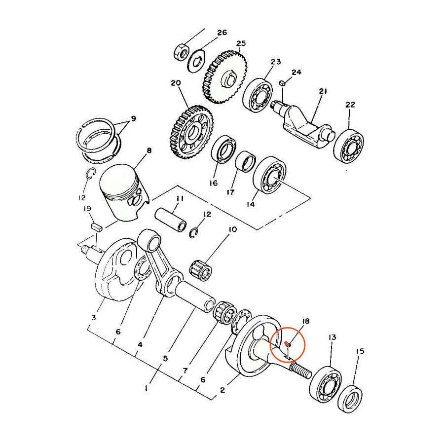 Moteur - Vilebrequin - Clavette - 902-80030-17