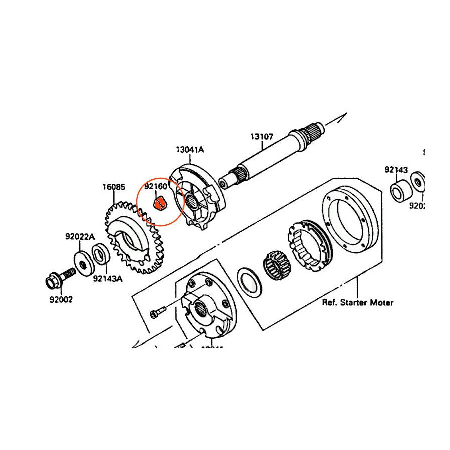 Moteur - Silent-bloc de balancier - (x1) - 92160-1024 - VN1500