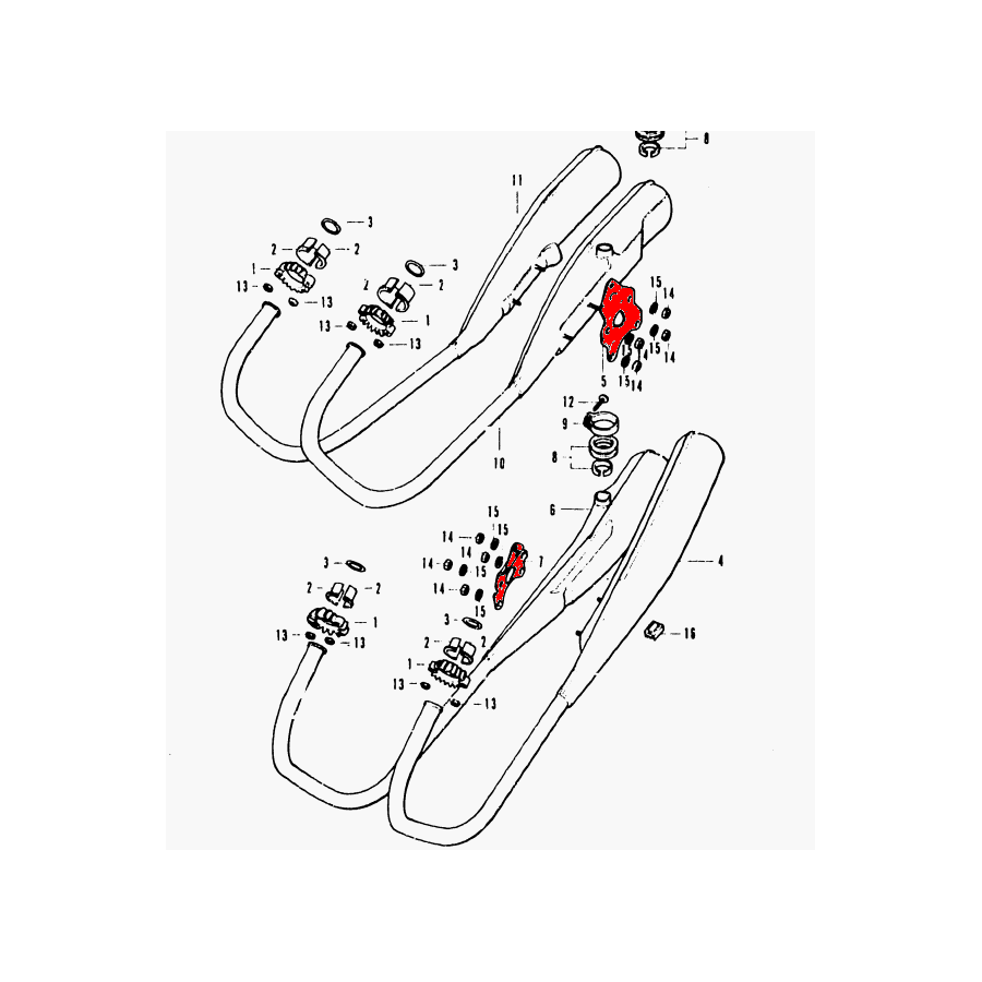 Echappement - support de fixation - Droit - CB350F