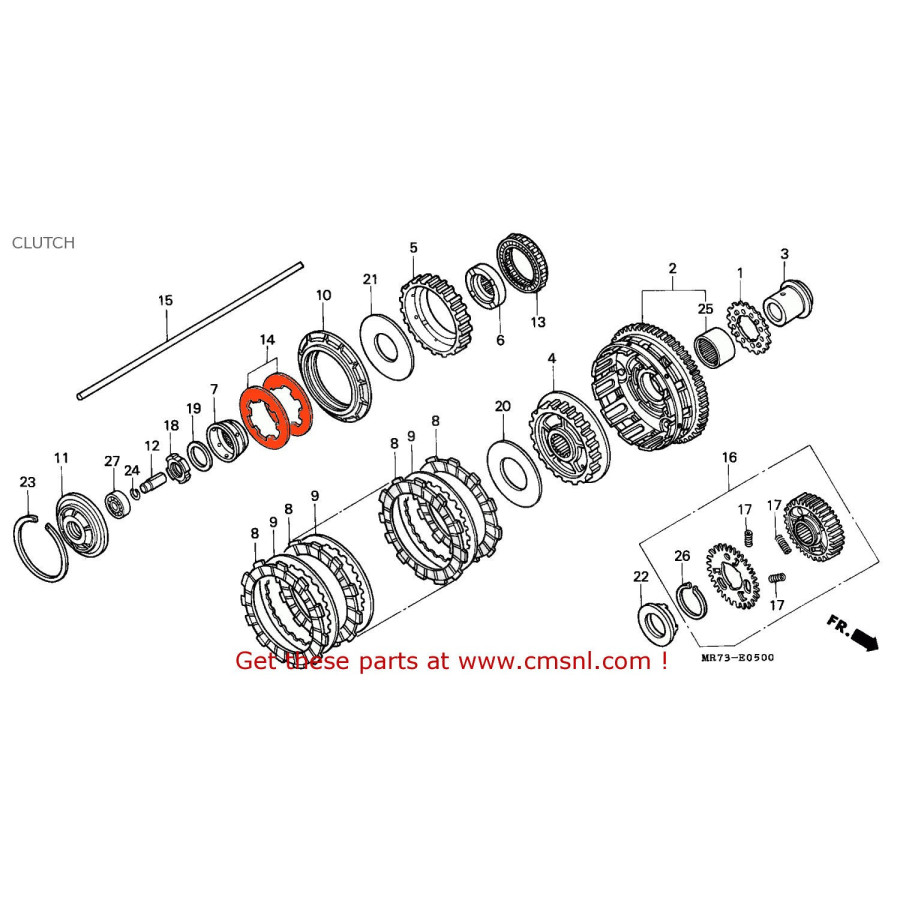 Embrayage - Rondelle ressort - EBC - VFR (Rc30) - Origine