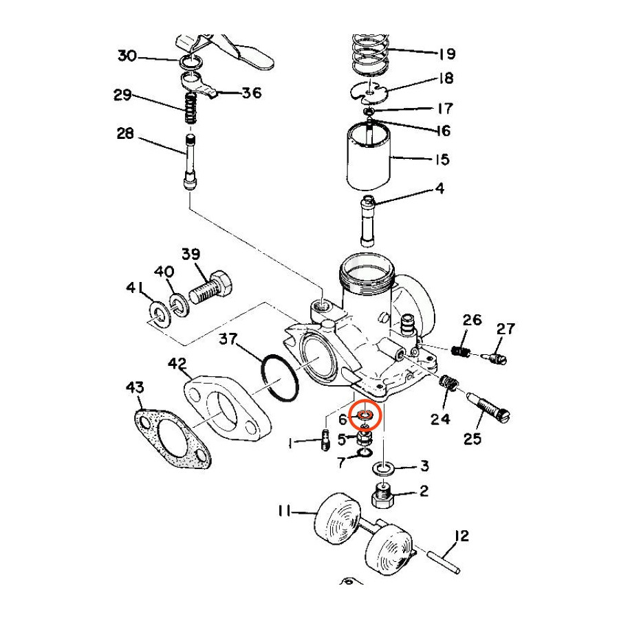 Carburateur - Rondelle de siege de pointeau - ø 5x10x1.50mm - 137-14153-00