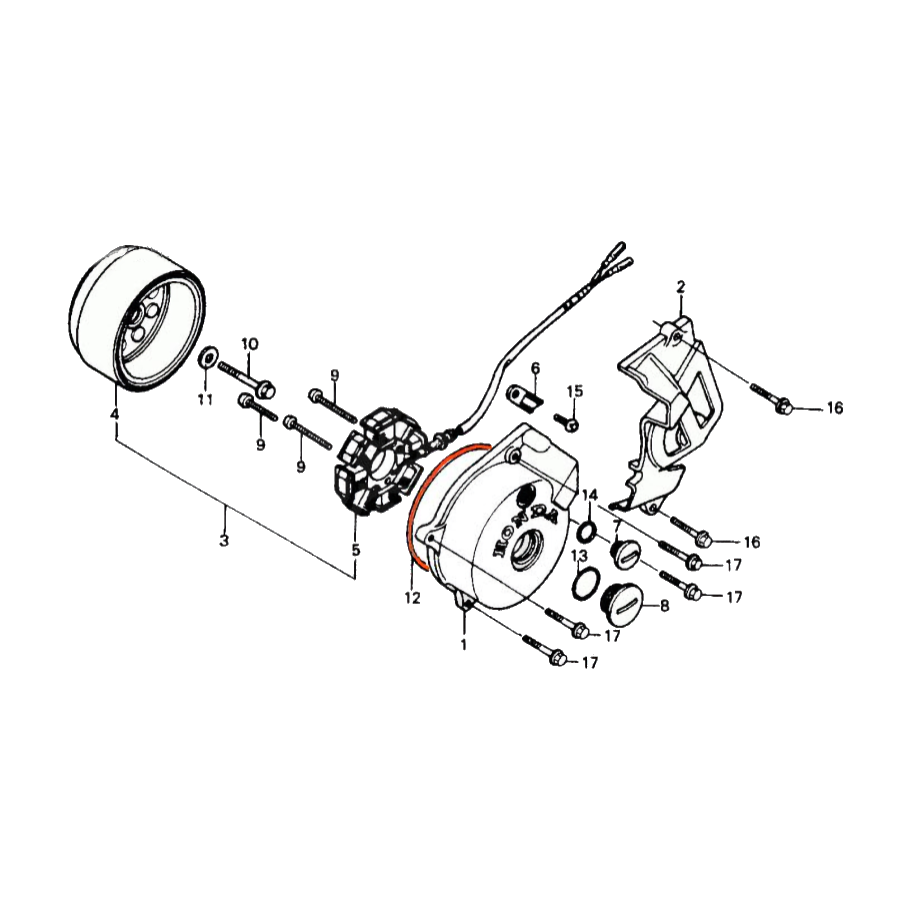 Alternateur - Joint de carter - CB125 - SL125 - .... - XL125