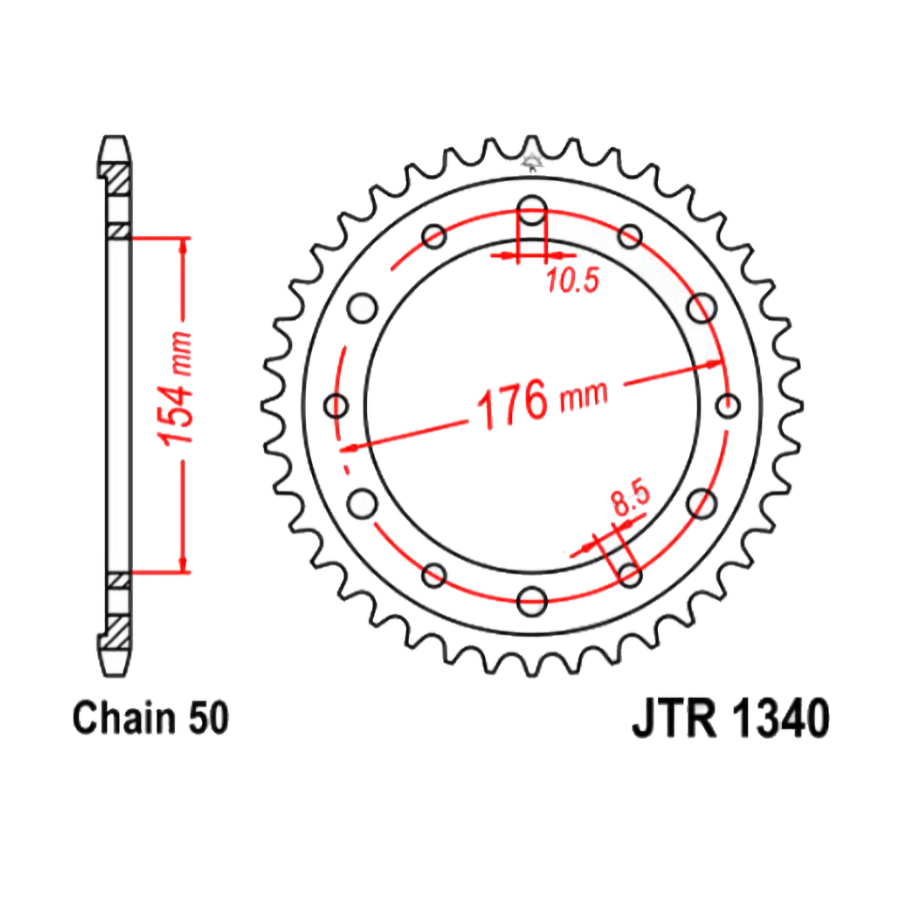 Transmission - Couronne - JTR-1340 - 44 dents